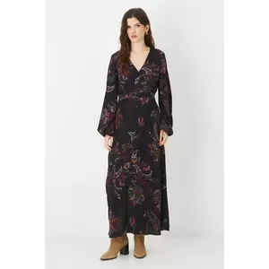 Medicine rochie culoarea negru, maxi, evazată imagine