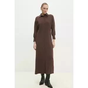 Answear Lab rochie culoarea maro, maxi, dreaptă imagine