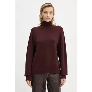 A.L.C. pulover de casmir Teddy culoarea bordo, light, cu guler, 7SWPO01026 imagine