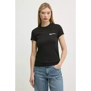 Karl Lagerfeld Jeans tricou din bumbac femei, culoarea negru, A1W17004 imagine