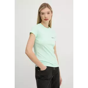 Karl Lagerfeld Jeans tricou din bumbac femei, culoarea turcoaz, A1W17004 imagine