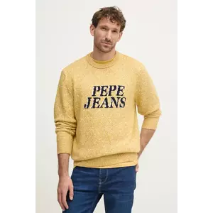 Pepe Jeans pulover din amestec de lana LUKA barbati, culoarea galben, PM702499 imagine