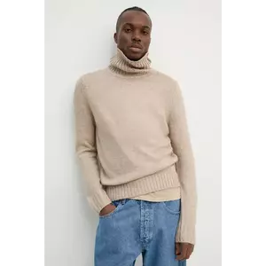 Superdry pulover barbati, culoarea bej, călduros, cu guler, M6110618A-2WG imagine