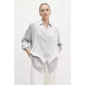 Answear Lab cămașă femei, culoarea argintiu, cu guler clasic, relaxed imagine