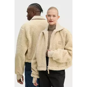 Rains hanorac fleece Kofu culoarea bej, cu imprimeu, 19950-24 imagine