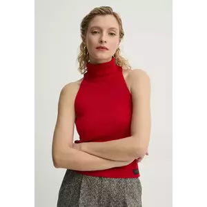 G-Star vestă din bumbac culoarea rosu, light, cu guler, D26410-D487 imagine