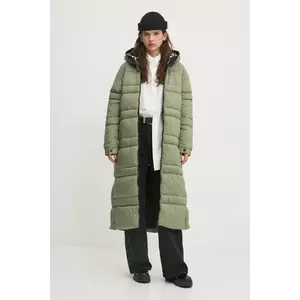 Tommy Jeans geacă femei, culoarea verde, de iarnă, oversized, DW0DW20184 imagine