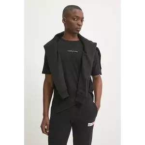 Tommy Jeans tricou din bumbac bărbați, culoarea negru, cu imprimeu, DM0DM21110 imagine