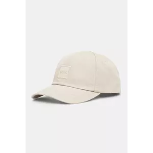 BOSS Orange șapcă de baseball din bumbac culoarea bej, cu imprimeu, 50535555 imagine