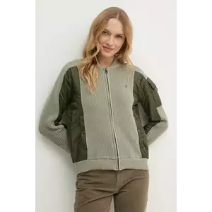 Aeronautica Militare geaca femei, culoarea verde, de tranzitie, AF488DL543 imagine