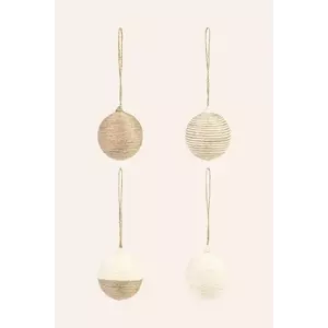 Calma House set de globuri de crăciun Ural Jute Christmas 4-pack culoarea bej imagine