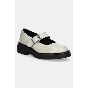 Tommy Jeans pantofi de piele TJW MARY JANE SHOE femei, culoarea bej, cu toc plat, EN0EN02723 imagine