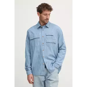 Barbour camasa jeans barbati, cu guler clasic, relaxed, MSH5551BL15 imagine