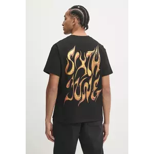 Sixth June tricou din bumbac barbati, culoarea negru, cu imprimeu, 23639 imagine