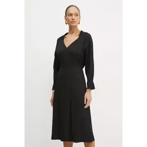 BOSS rochie culoarea negru, midi, evazată, 50533966 imagine