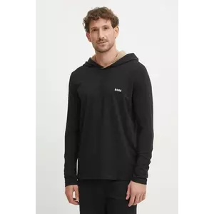 BOSS longsleeve lounge culoarea negru, neted imagine