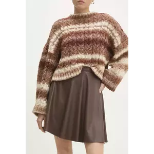 Answear Lab fustă culoarea maro, mini, evazati imagine