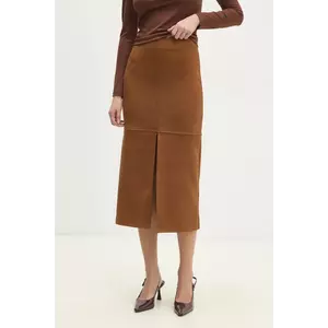 Answear Lab fustă culoarea maro, midi, drept imagine