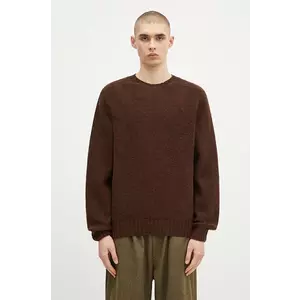 Universal Works pulover de lână bărbați, culoarea maro, light, 31760 imagine