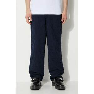 Corridor pantaloni de bumbac Floral Embroidered Trouser culoarea albastru marin, drept, TR0076 imagine