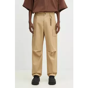 DARKPARK pantaloni de bumbac Saint culoarea bej, drept, MTR19.FAC46.0085 imagine