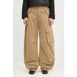 DARKPARK pantaloni de bumbac Rosalind culoarea bej, fitcargo, high waist, WTR04.FAP05.008501 imagine