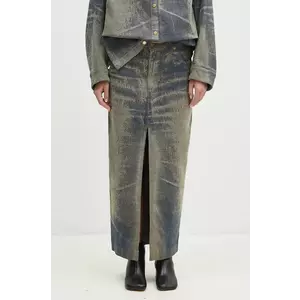 DARKPARK fustă din denim Erika culoarea bej, maxi, dreaptă, WSK02.DBL08W079.W079 imagine