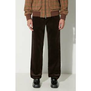 Norse Projects pantaloni de catifea cord Aros culoarea maro, drept imagine