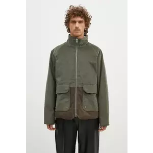 Norse Projects geacă din amestec de lână Hakon Solotex Corduroy culoarea verde, de tranzitie, N50.0257.8098 imagine