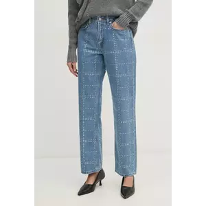 Pepe Jeans jeansi STRAIGHT JEANS HW GLITTER femei high waist, PL204832 imagine