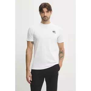 Karl Lagerfeld tricou din bumbac barbati, culoarea alb, cu imprimeu, 500224.755710 imagine