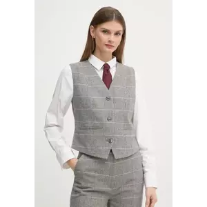 Pepe Jeans vesta de lana FLORINA culoarea gri, un singur rand de nasturi, PL402520 imagine