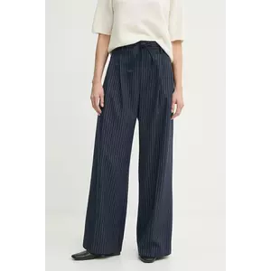 G-Star pantaloni din lână culoarea bleumarin, lat, high waist, D22883-D721 imagine