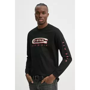 G-Star longsleeve din bumbac culoarea negru, cu imprimeu, D25152-C336 imagine