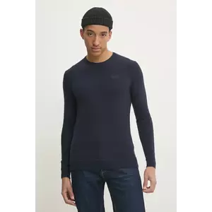Superdry pulover din amestec de lana barbati, culoarea albastru marin, M6110641A-5EJ imagine