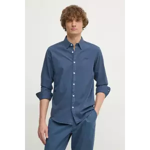 Pepe Jeans camasa din bumbac barbati, culoarea albastru marin, cu guler button-down, regular imagine
