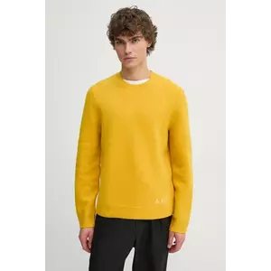 A.P.C. pulover de lana pull edward barbati, culoarea galben, WVBDK.H23059 imagine