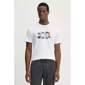 Pepe Jeans tricou din bumbac FLAG BW barbati, culoarea alb, cu imprimeu, PM509720 imagine