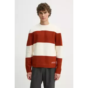A.P.C. pulover de lana pull edwardo barbati, culoarea portocaliu, WVBDL.H23364 imagine
