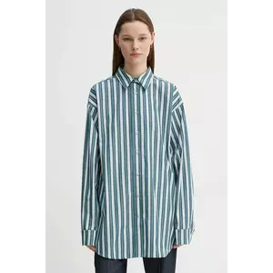 Remain camasa din bumbac femei, culoarea verde, cu guler clasic, relaxed, 5023533030 imagine