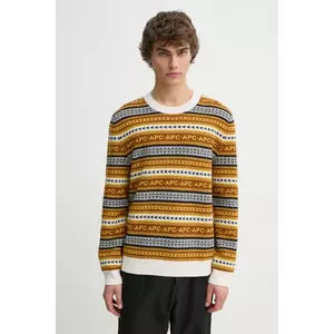 A.P.C. pulover de lana pull malcom barbati, culoarea maro, WVBDS.H23372 imagine
