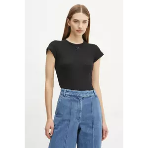 Herskind tricou din bumbac Ludo femei, culoarea negru, 5435178 imagine