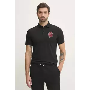 Karl Lagerfeld polo de bumbac culoarea negru, cu imprimeu, 551225.745400 imagine