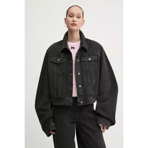 Rotate geaca jeans femei, culoarea gri, de tranzitie, oversize, 1136122998 imagine