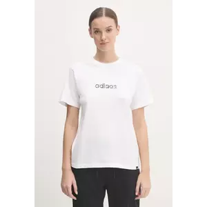 adidas tricou din bumbac Camo femei, culoarea bej, JN1400 imagine