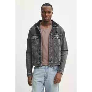 Tommy Jeans geacă din denim bărbați, culoarea gri, de tranziție, DM0DM20621 imagine