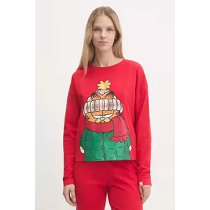 United Colors of Benetton longsleeve de pijama x GARFIELD culoarea rosu, 3DKE3M06L imagine