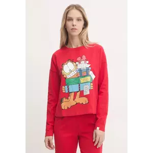 United Colors of Benetton longsleeve de pijama x GARFIELD culoarea rosu, 3DKE3M06L imagine