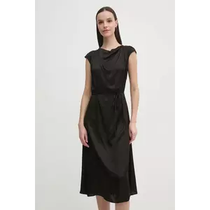 United Colors of Benetton rochie culoarea negru, midi, evazată, 4FWVDV0AB imagine