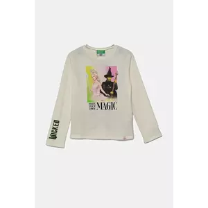 United Colors of Benetton longsleeve din bumbac pentru copii culoarea bej, 3VR5C10OJ imagine